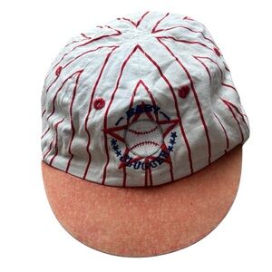 Baby Slugger Striped Baseball Cap - Red and Orange